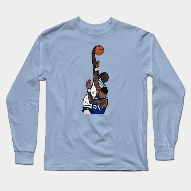 Anthony Edwards Dunks on John Collins Long Sleeve T-Shirt by rattraptees